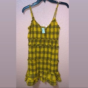 Mustard plaid dress